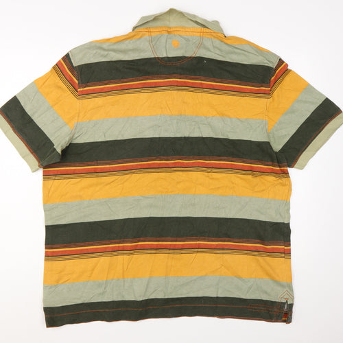 Fat Face Men's Multicoloured Striped Cotton Polo Shirt XL