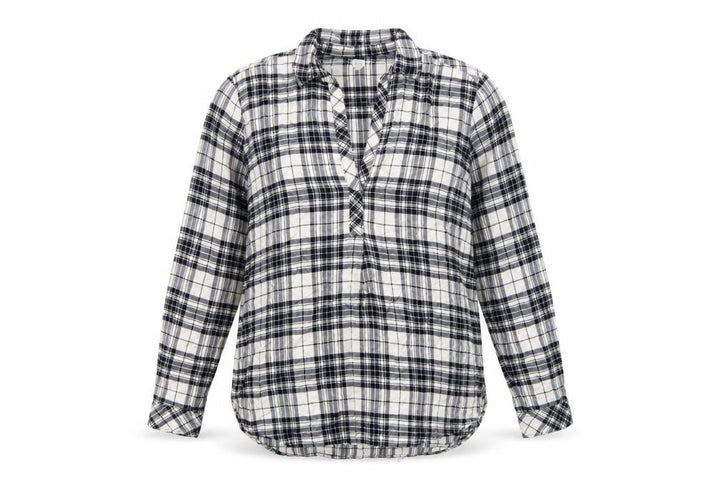 Gap Womens Black Plaid Long Sleeve Rayon Button-Up Shirt Size L