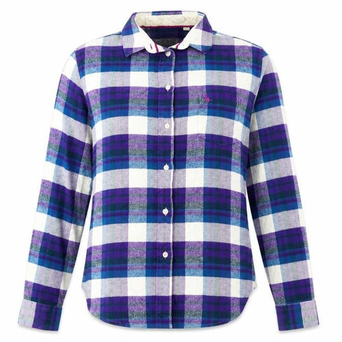 Jack Wills Women's Multicoloured Flannel Check Button-Up Shirt UK14