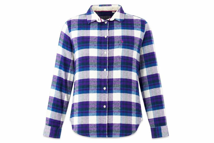 Jack Wills Women's Multicoloured Flannel Check Button-Up Shirt UK14