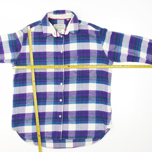Jack Wills Women's Multicoloured Flannel Check Button-Up Shirt UK14