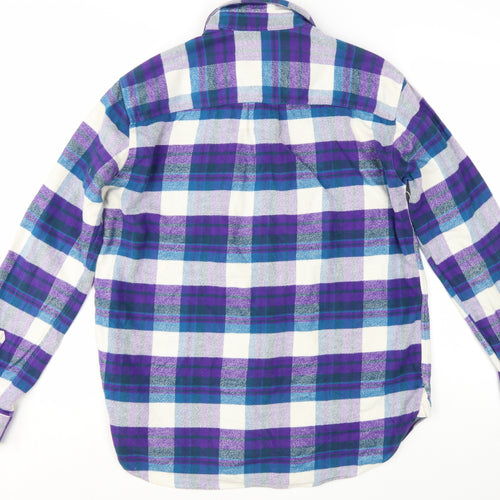 Jack Wills Women's Multicoloured Flannel Check Button-Up Shirt UK14