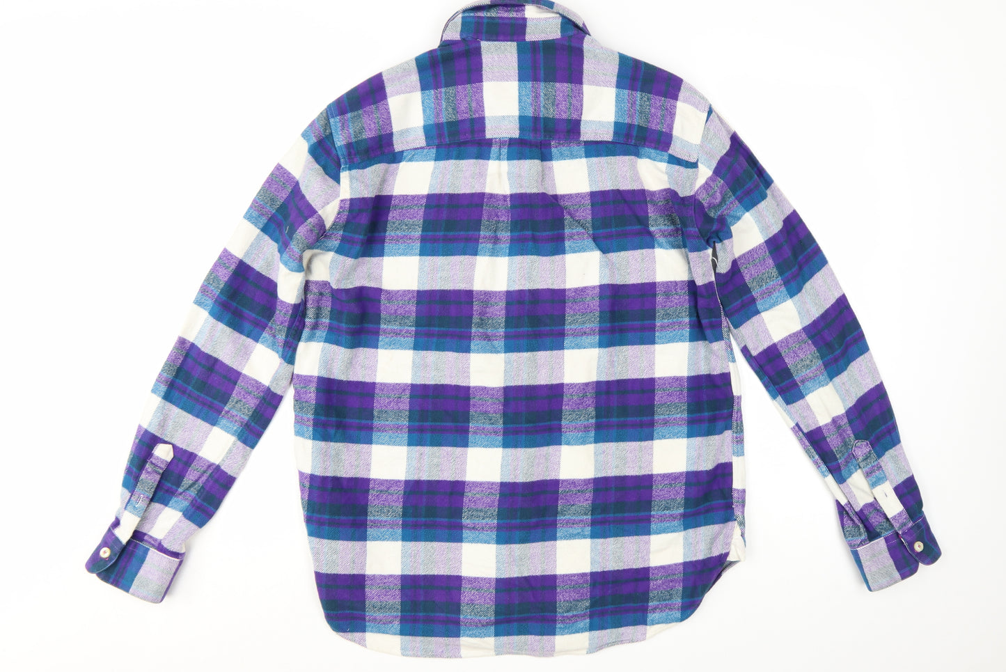 Jack Wills Women's Multicoloured Flannel Check Button-Up Shirt UK14