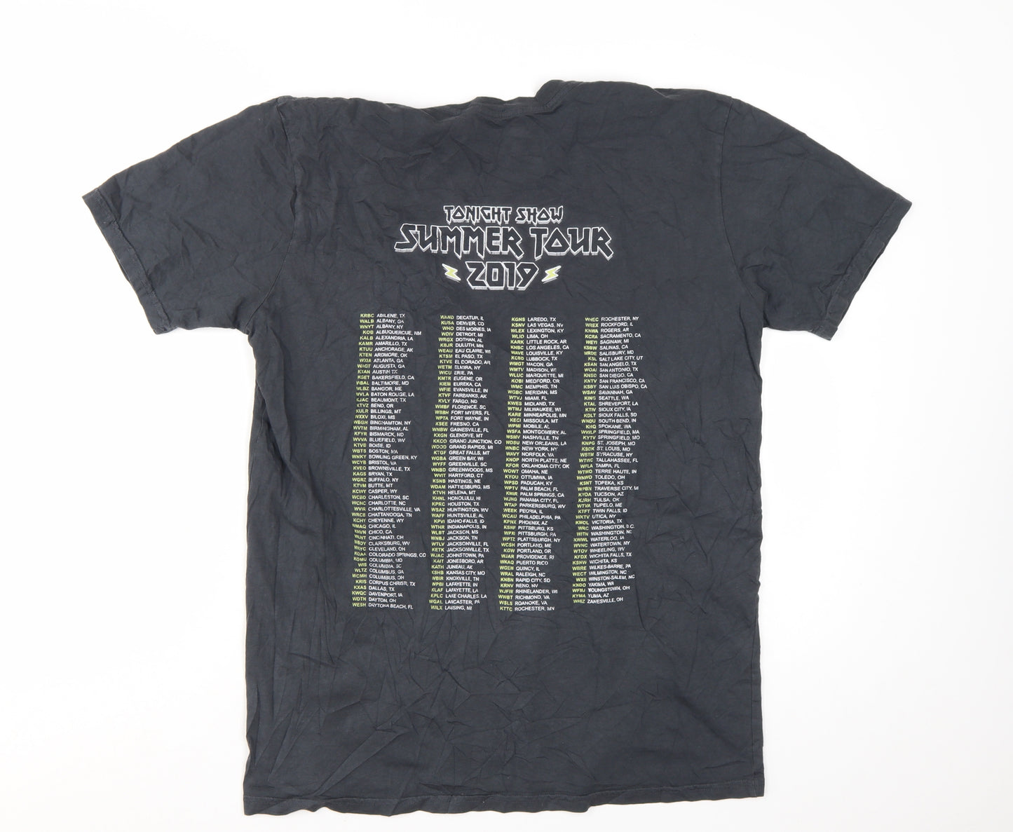 The Tonight Show Jimmy Fallon Men's Black Small 2019 Tour T-Shirt