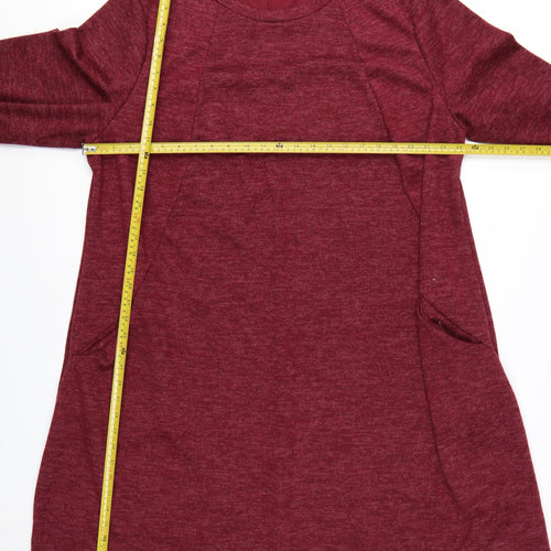 Roman Women Burgundy Long Sleeve A-Line Dress Size 26/28 Polyester Blend