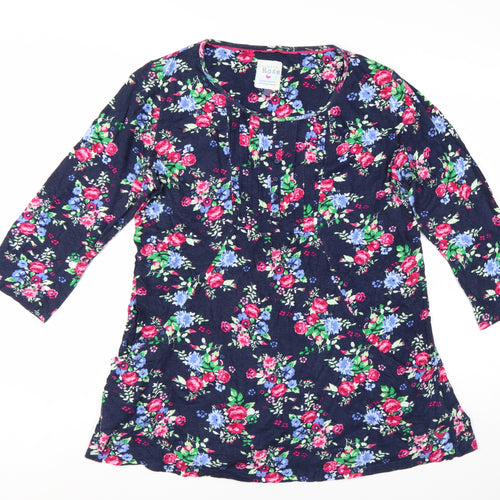 Country Rose Women's Multicoloured Floral Cotton 3/4 Sleeve Tunic Blouse M
