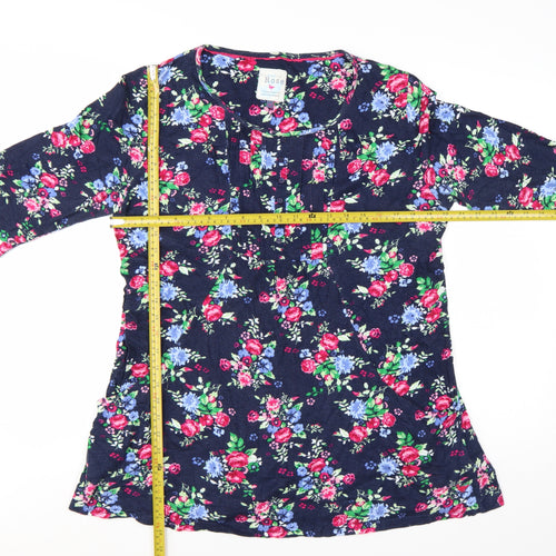 Country Rose Women's Multicoloured Floral Cotton 3/4 Sleeve Tunic Blouse M