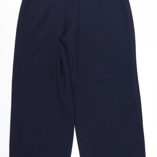 Marks and Spencer Women's Blue Wide-Leg Cropped Trousers Size 16