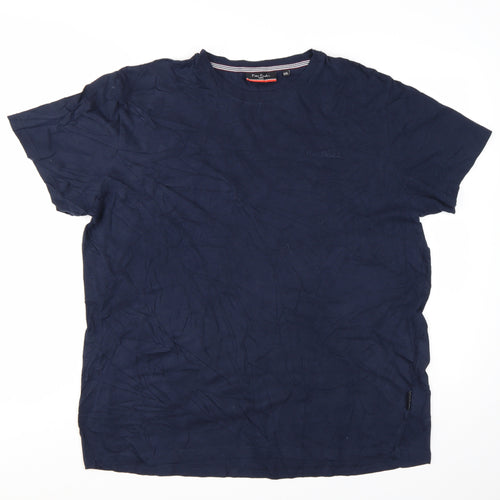 Pierre Cardin Men's Blue 2XL Cotton Crew Neck T-Shirt