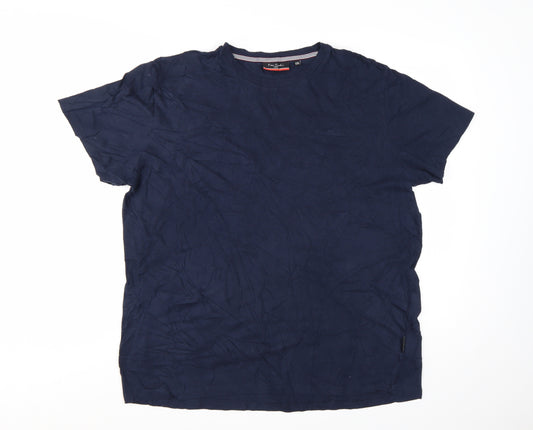 Pierre Cardin Men's Blue 2XL Cotton Crew Neck T-Shirt