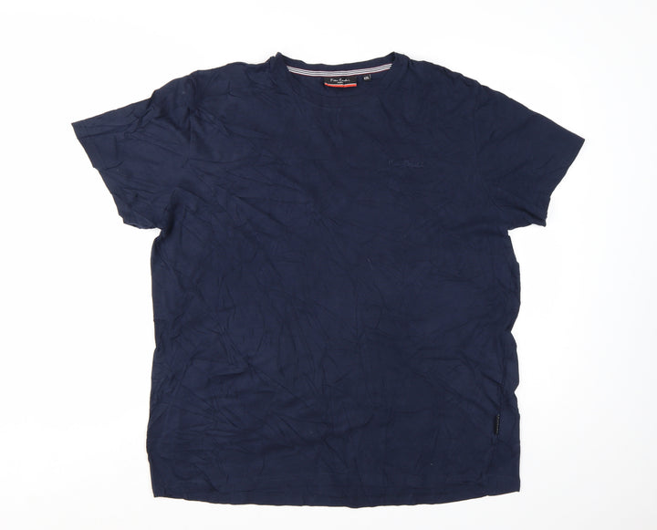 Pierre Cardin Men's Blue 2XL Cotton Crew Neck T-Shirt