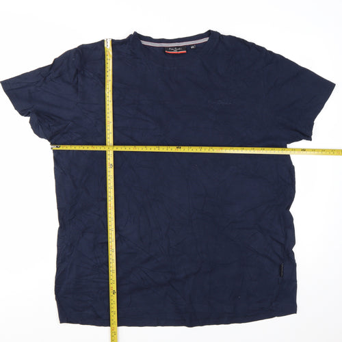 Pierre Cardin Men's Blue 2XL Cotton Crew Neck T-Shirt
