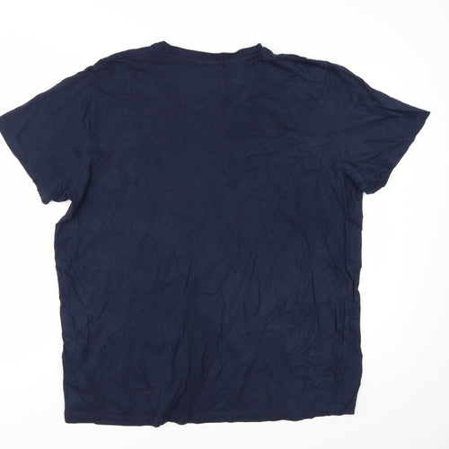 Pierre Cardin Men's Blue 2XL Cotton Crew Neck T-Shirt