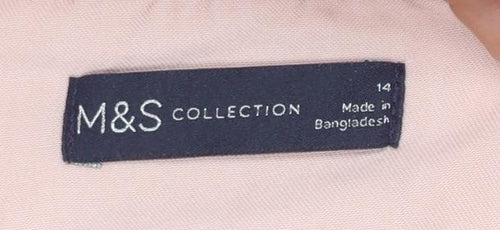 Marks and Spencer Women Pink Lyocell Button-Up Long Sleeve Shirt Size 14