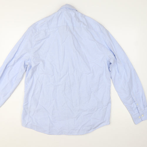 Marks and Spencer Men’s Blue Regular Fit Cotton Button-Up Shirt L