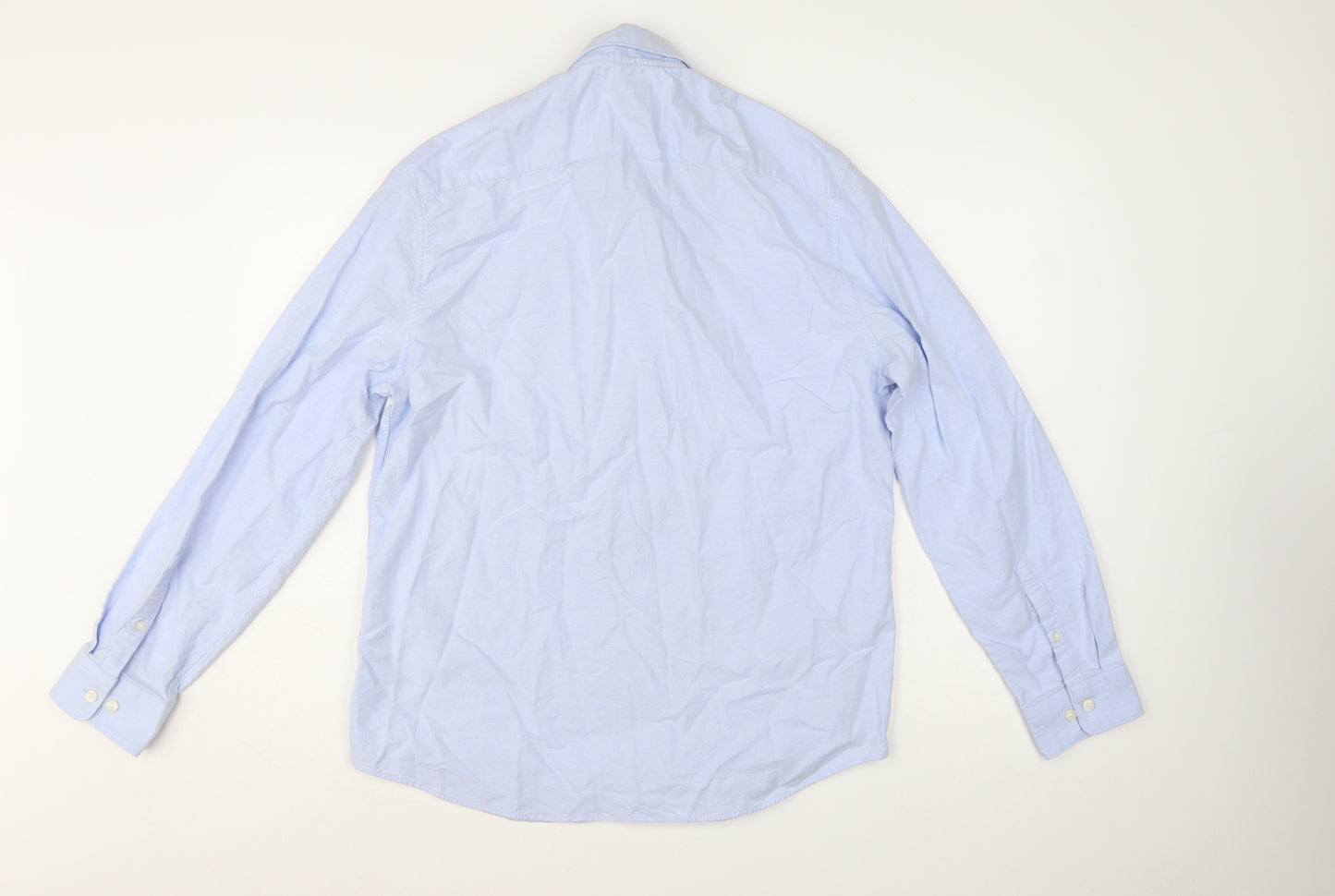 Marks and Spencer Men’s Blue Regular Fit Cotton Button-Up Shirt L