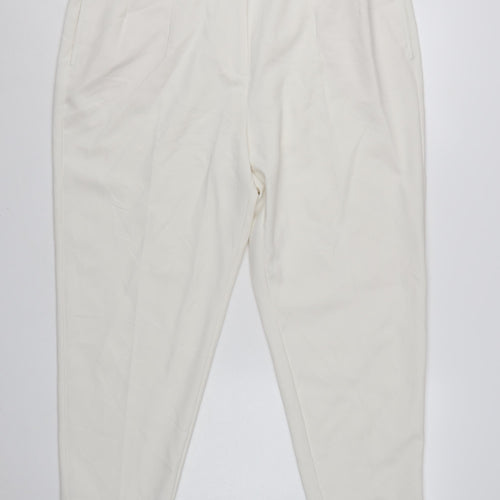 Marks and Spencer Women Ivory Trousers Size 20 Regular Polyester Blend Smart Style