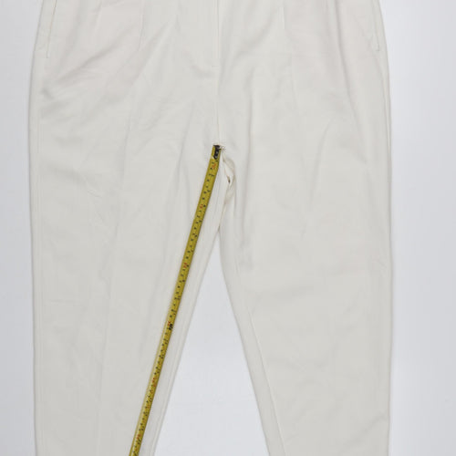 Marks and Spencer Women Ivory Trousers Size 20 Regular Polyester Blend Smart Style