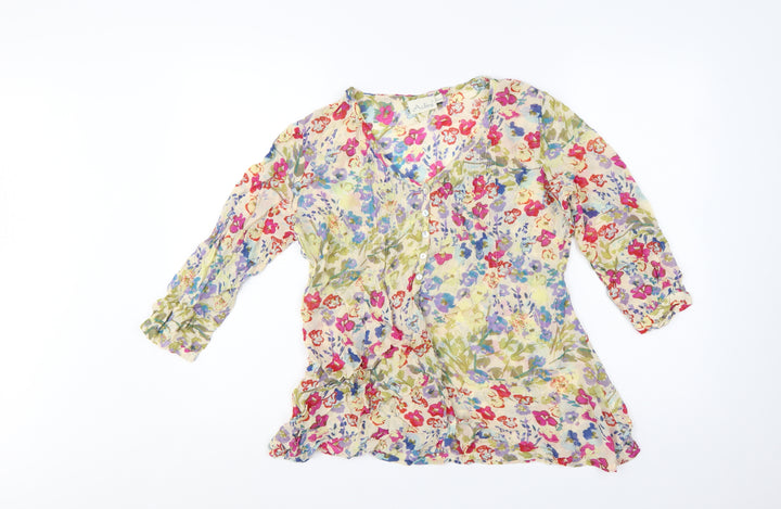 Adini Women’s Multicoloured Floral Cotton Tunic Blouse S