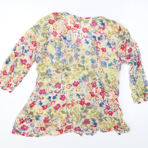 Adini Women’s Multicoloured Floral Cotton Tunic Blouse S
