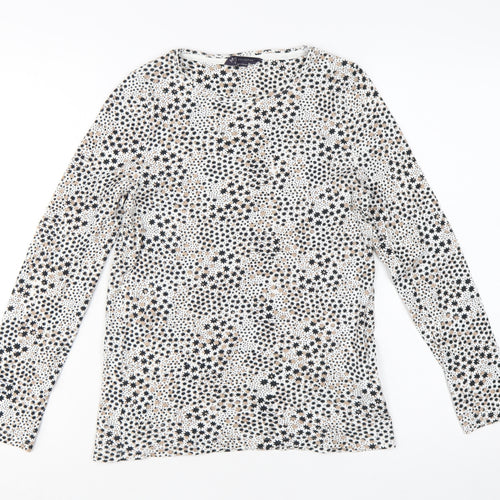 Marks and Spencer Womens Multicoloured Star Print Cotton Long Sleeve T-Shirt Size 12