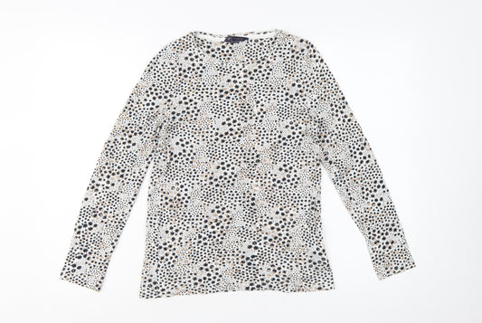 Marks and Spencer Womens Multicoloured Star Print Cotton Long Sleeve T-Shirt Size 12