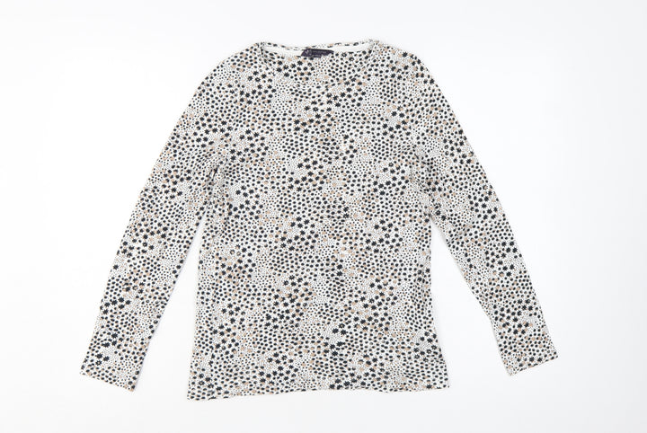 Marks and Spencer Womens Multicoloured Star Print Cotton Long Sleeve T-Shirt Size 12