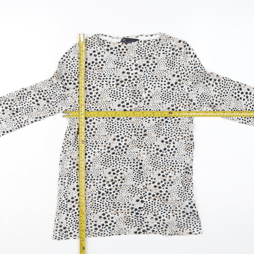 Marks and Spencer Womens Multicoloured Star Print Cotton Long Sleeve T-Shirt Size 12