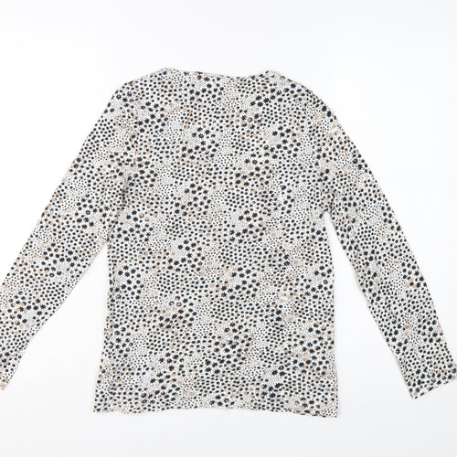 Marks and Spencer Womens Multicoloured Star Print Cotton Long Sleeve T-Shirt Size 12
