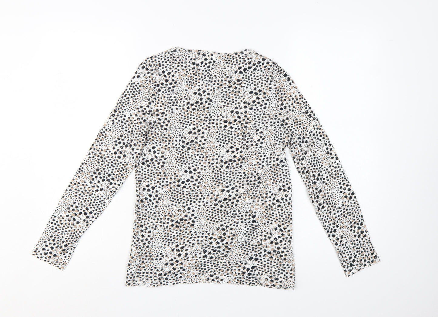 Marks and Spencer Womens Multicoloured Star Print Cotton Long Sleeve T-Shirt Size 12