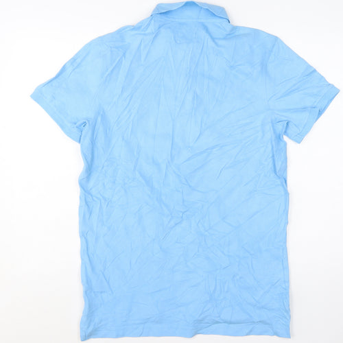 Abercrombie & Fitch Men's Blue Slim Fit Cotton Polo Shirt M