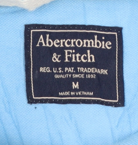 Abercrombie & Fitch Men's Blue Slim Fit Cotton Polo Shirt M