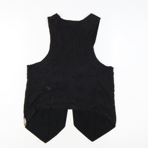 H&M Women’s Black Gold Sequin Beaded Sleeveless Party Tank Top Size S