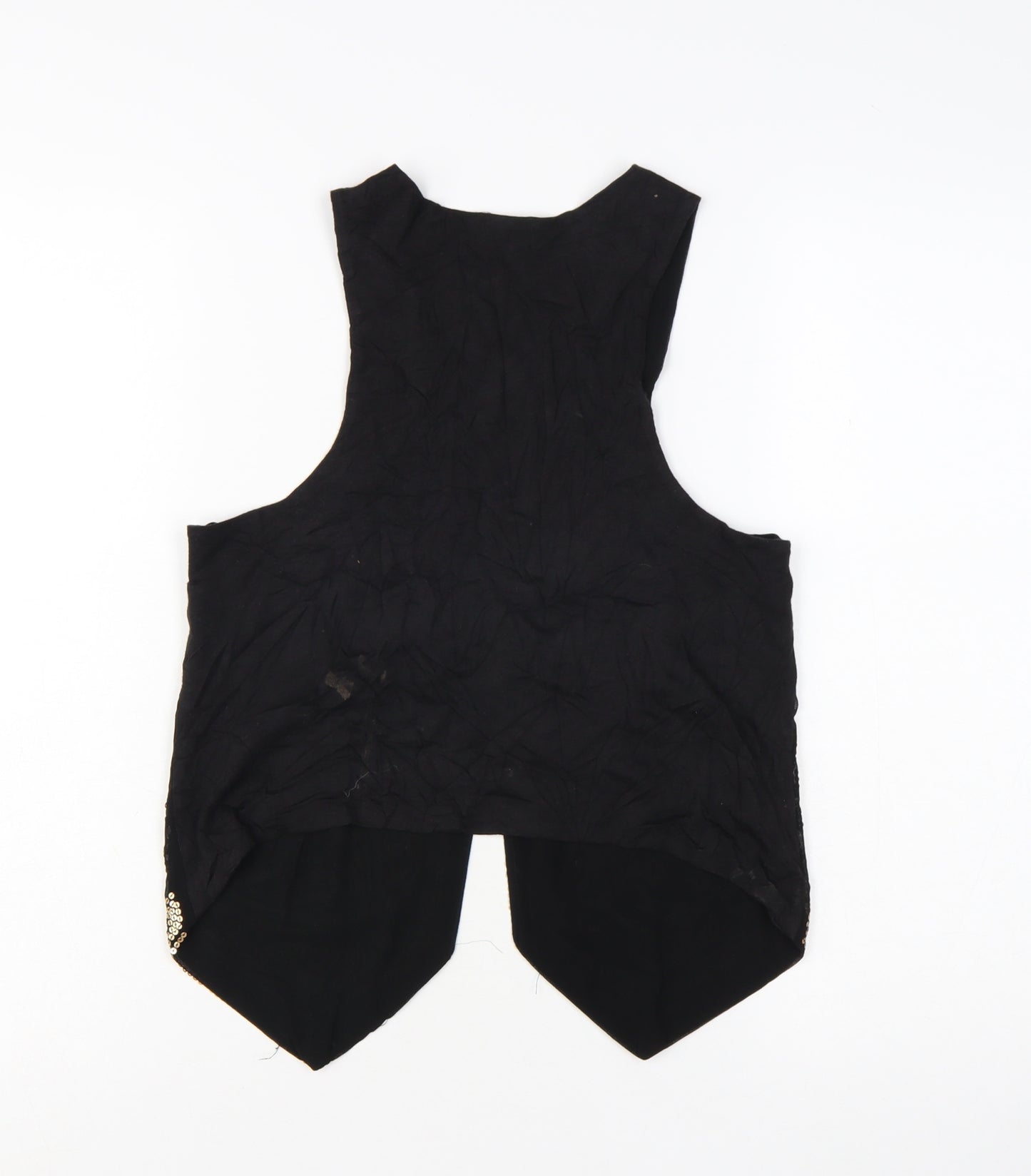 H&M Women’s Black Gold Sequin Beaded Sleeveless Party Tank Top Size S