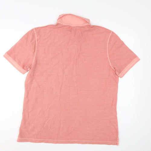 Marks and Spencer Men's Pink Cotton Polo Shirt Size L Regular