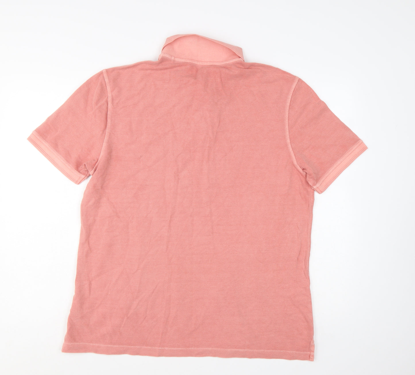 Marks and Spencer Men's Pink Cotton Polo Shirt Size L Regular