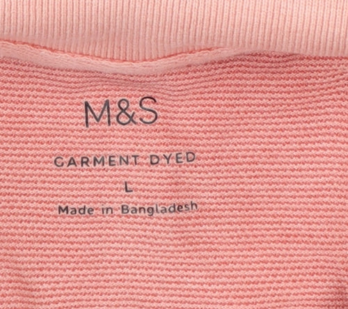 Marks and Spencer Men's Pink Cotton Polo Shirt Size L Regular