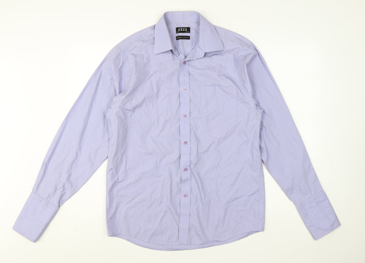 Thomas Nash Men's Lilac Long Sleeve Slim Fit Dress Shirt 15.5in 39cm