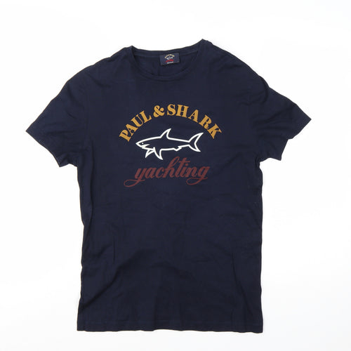 Paul & Shark Women's Blue Cotton Yachting Logo T-Shirt Size S