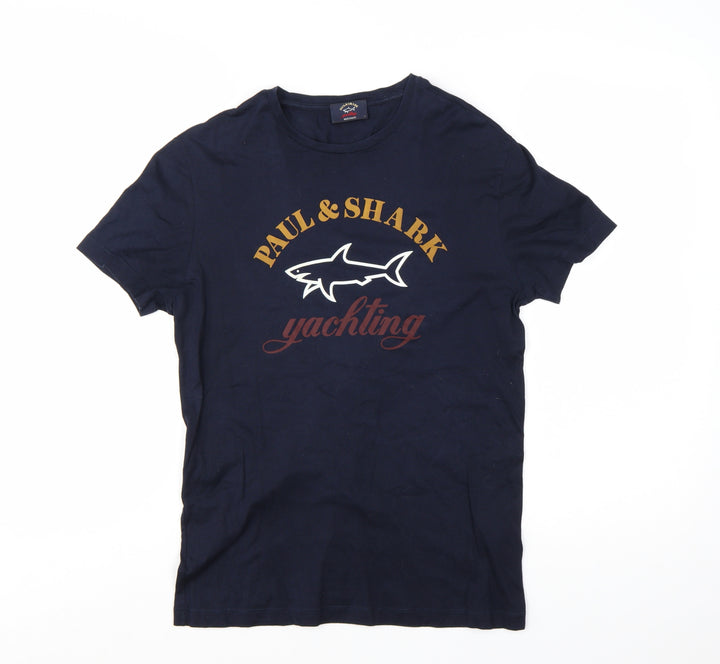 Paul & Shark Women's Blue Cotton Yachting Logo T-Shirt Size S