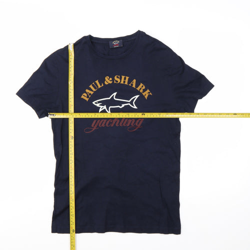 Paul & Shark Women's Blue Cotton Yachting Logo T-Shirt Size S