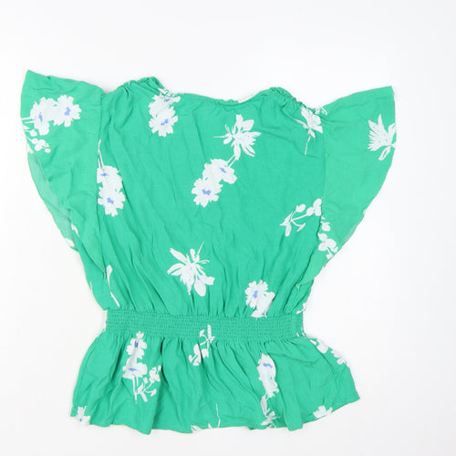 Marks and Spencer Women’s Green Floral V-Neck Tunic Blouse Size 10
