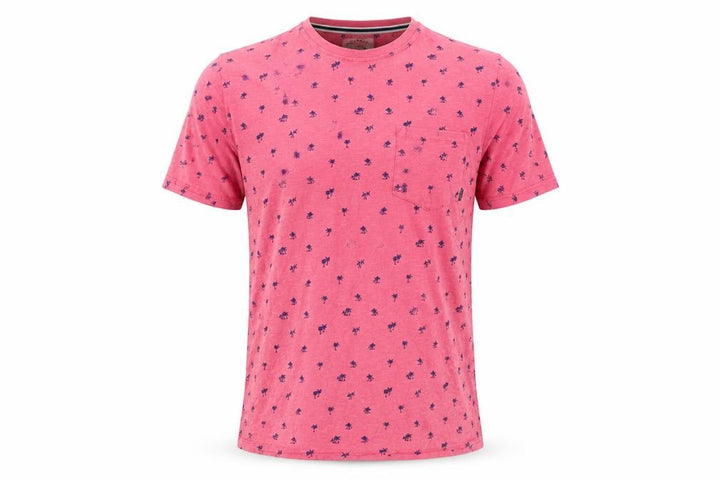 FatFace Men's Pink Palm Print Cotton T-Shirt XL