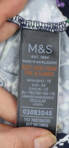 Marks and Spencer Women’s Multicoloured Floral Shift Dress Size 16