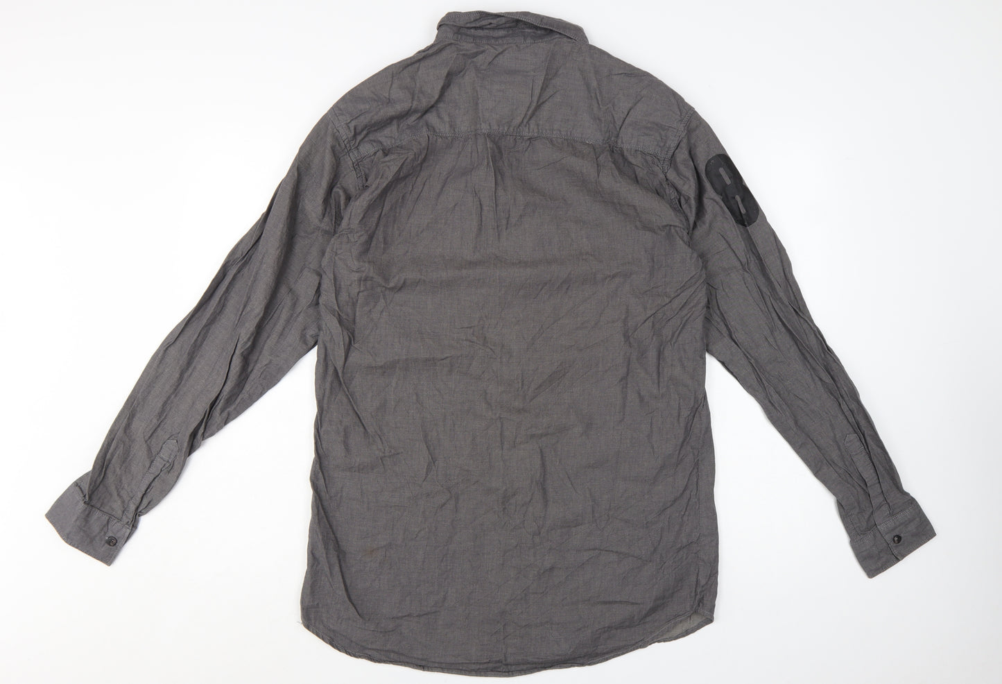 Urban Studio Men's Grey Slim Fit Long Sleeve Button-Up Shirt 2XL