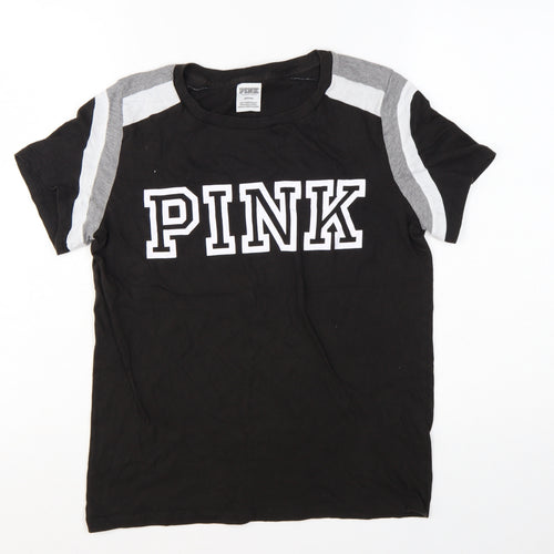 Victoria's Secret PINK Womens Black M Raglan T-Shirt