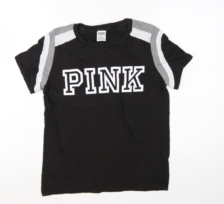 Victoria's Secret PINK Womens Black M Raglan T-Shirt