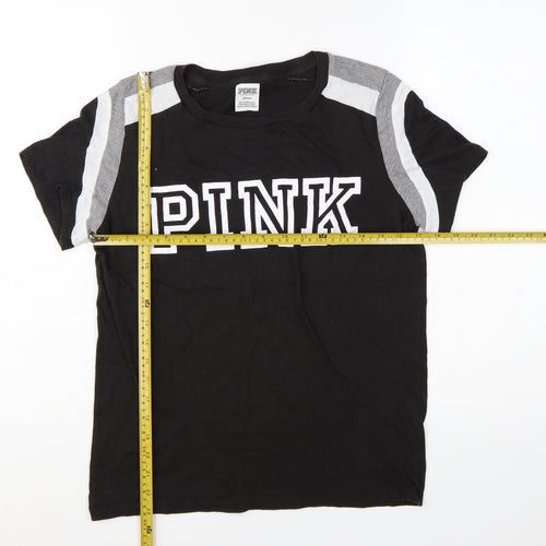 Victoria's Secret PINK Womens Black M Raglan T-Shirt