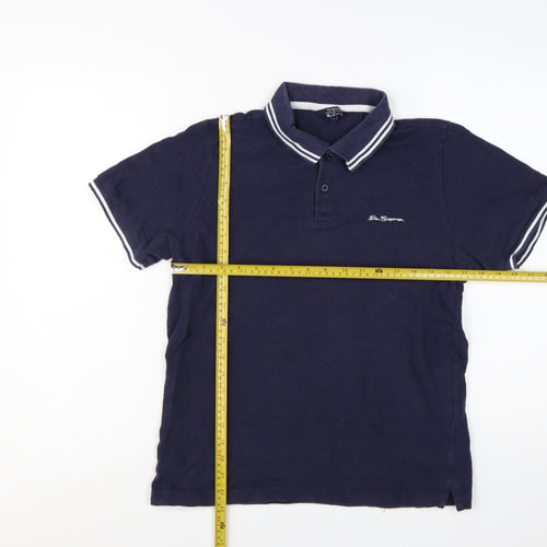 Ben Sherman Men's Blue Regular Fit Cotton Polo Shirt M