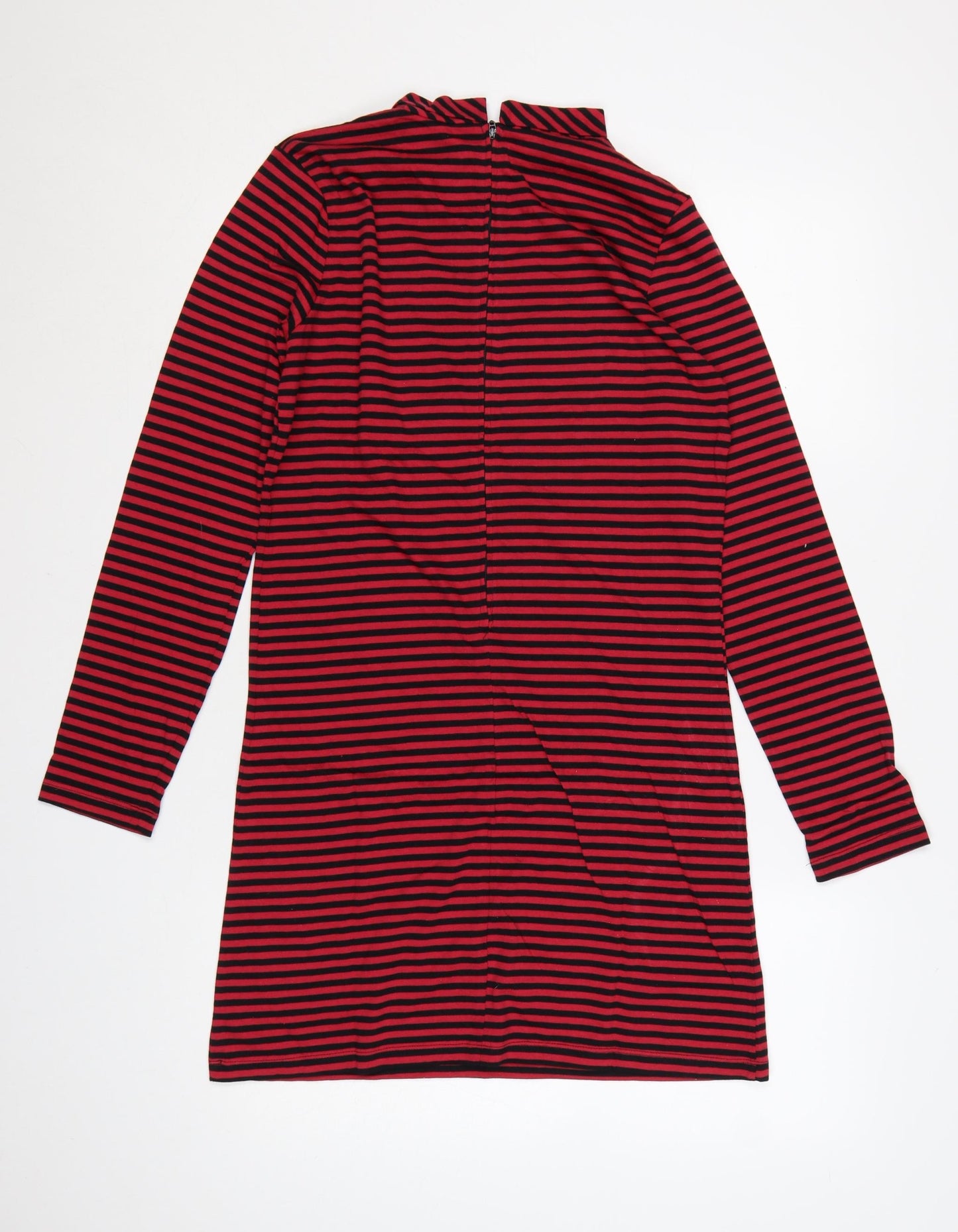 Pop Women’s Red Black Striped Shift Dress Size S Vintage Style